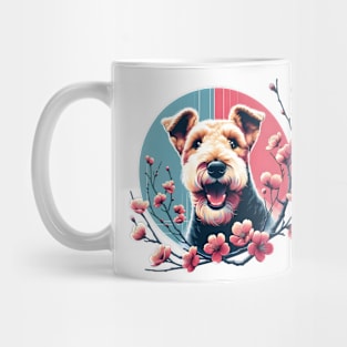 Lakeland Terrier Delights in Spring Cherry Blossoms Mug